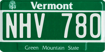 VT license plate NHV780