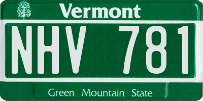 VT license plate NHV781