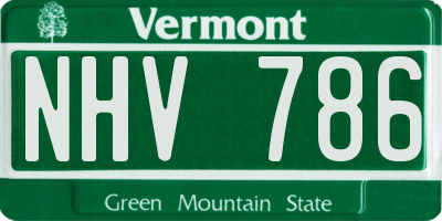 VT license plate NHV786