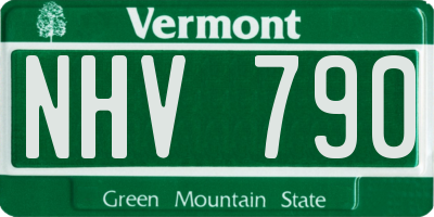 VT license plate NHV790