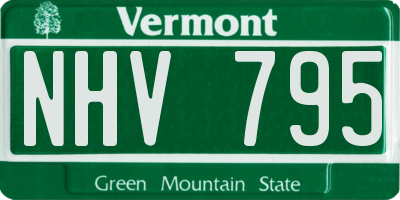 VT license plate NHV795