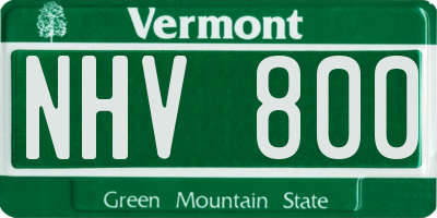 VT license plate NHV800