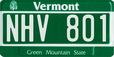 VT license plate NHV801