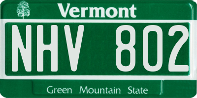 VT license plate NHV802