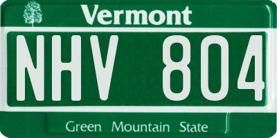 VT license plate NHV804