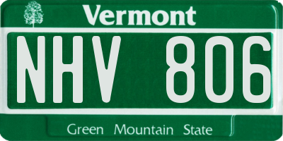 VT license plate NHV806