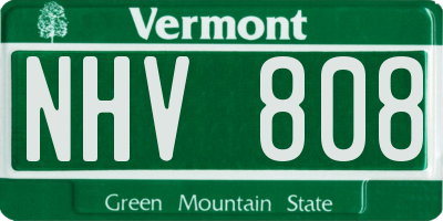 VT license plate NHV808