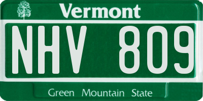 VT license plate NHV809