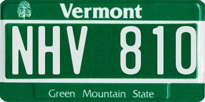 VT license plate NHV810