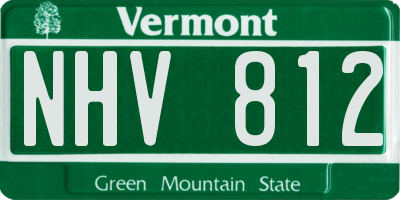 VT license plate NHV812