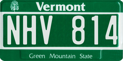 VT license plate NHV814