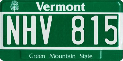 VT license plate NHV815