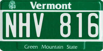 VT license plate NHV816
