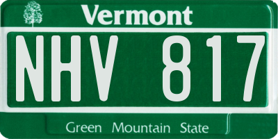 VT license plate NHV817