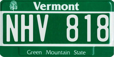 VT license plate NHV818