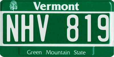 VT license plate NHV819