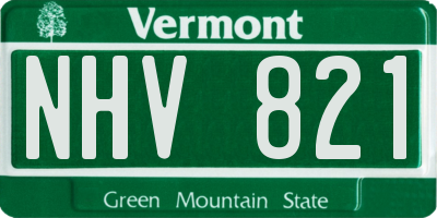VT license plate NHV821