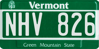 VT license plate NHV826