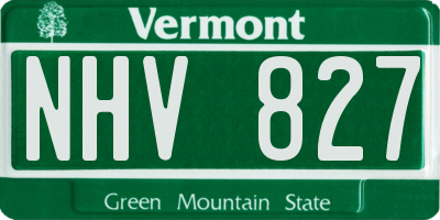 VT license plate NHV827