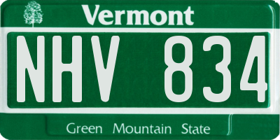 VT license plate NHV834