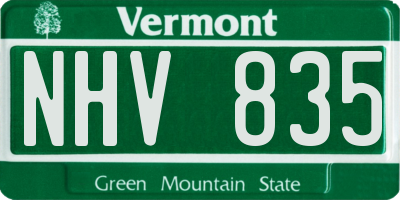 VT license plate NHV835