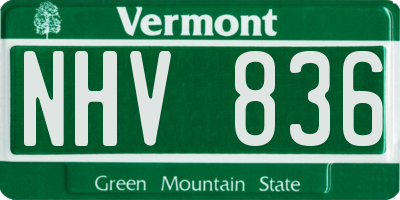 VT license plate NHV836