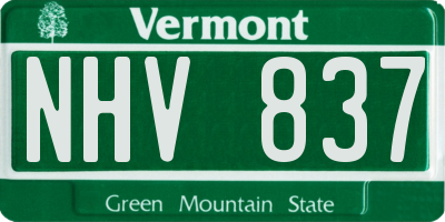 VT license plate NHV837
