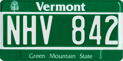 VT license plate NHV842