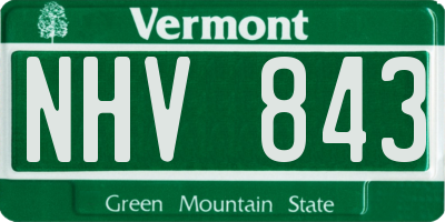VT license plate NHV843
