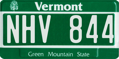 VT license plate NHV844