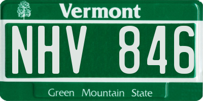 VT license plate NHV846