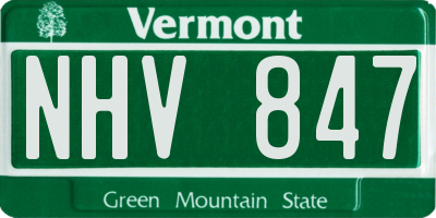 VT license plate NHV847