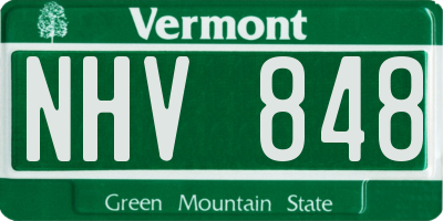 VT license plate NHV848