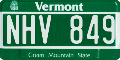 VT license plate NHV849