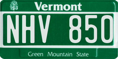 VT license plate NHV850