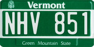 VT license plate NHV851