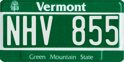 VT license plate NHV855