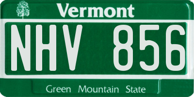 VT license plate NHV856