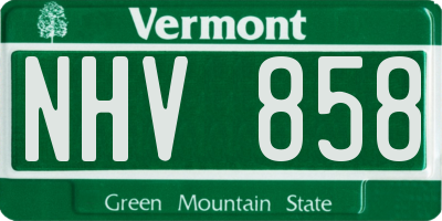 VT license plate NHV858