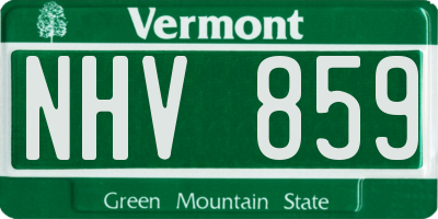 VT license plate NHV859