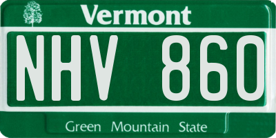 VT license plate NHV860