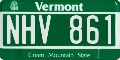 VT license plate NHV861