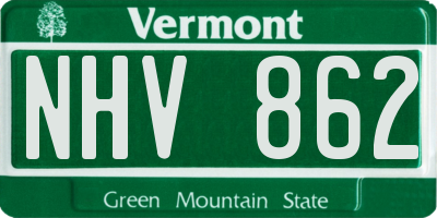 VT license plate NHV862