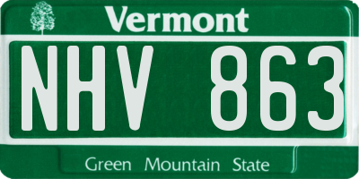 VT license plate NHV863