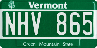 VT license plate NHV865