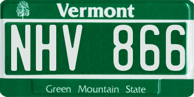 VT license plate NHV866