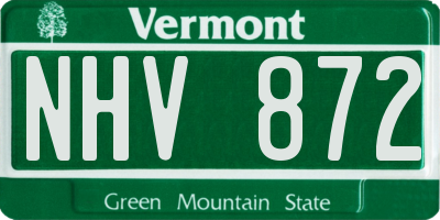 VT license plate NHV872