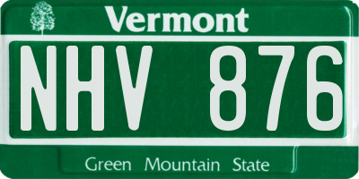 VT license plate NHV876