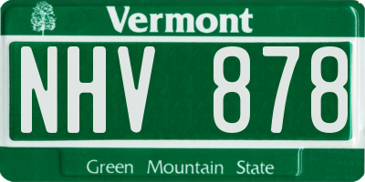 VT license plate NHV878