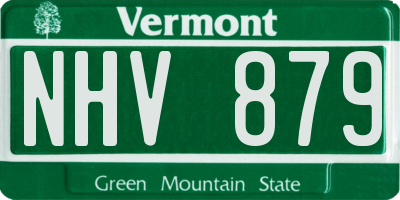 VT license plate NHV879